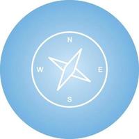 Unique Compass Vector Line Icon
