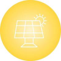 icono de línea de vector de panel solar único