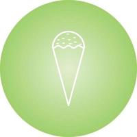 icono de línea de vector de helado de cono único