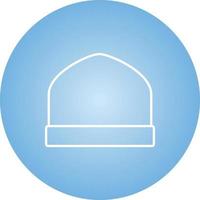Unique Knitted Cap Vector Line Icon