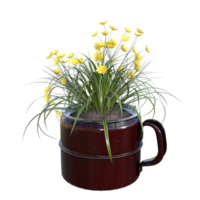 3d flower on pot png