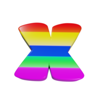 lettre d'effet de texte arc-en-ciel xx. rendu 3D png