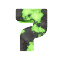 uranio testo effetto numero 7. 3d rendere png