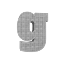 wireframe text effect letter g. 3d render png