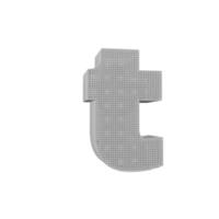 wireframe text effect letter t. 3d render png