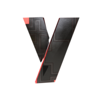 sci-fi text effect letter y. 3d render png