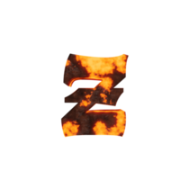 lava text effect letter z. 3d render png