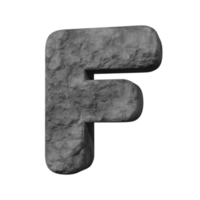 Steintexteffekt Buchstabe f. 3D-Rendering png