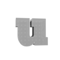 lettre d'effet de texte filaire u. rendu 3D png