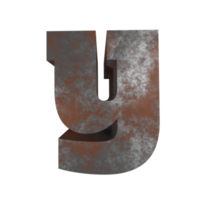 iron rusty text effect letter y. 3d render png