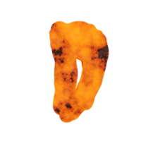 lava text effect letter D. 3d render png