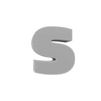 wireframe text effect letter s. 3d render png