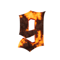 lava tekst effect aantal 9. 3d geven png