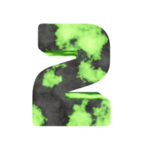 effet de texte d'uranium numéro 2. rendu 3d png