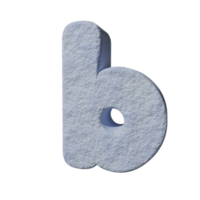 snow text effect letter b. 3d render png