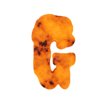 lava text effect letter G. 3d render png