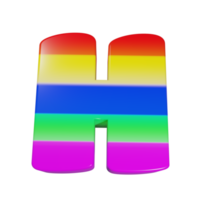 regenbogentexteffekt buchstabe h. 3D-Rendering png