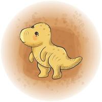 Cute Baby Dinosaurs Watercolor Graphics 04 vector