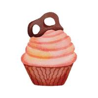 acuarela realista cupcake muffin gráficos 01 vector