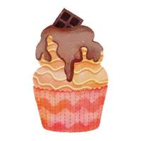 Watercolor Realistic Cupcake Muffin Graphics 06 vector