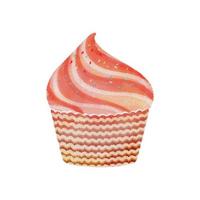 Watercolor Realistic Cupcake Muffin Graphics 09 vector