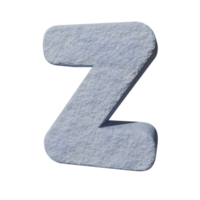 snow text effect letter Z. 3d render png