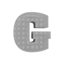 efeito de texto wireframe letra g. renderização 3D png