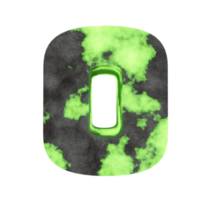 uranium text effect letter 0. 3d render png