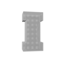 drahtgittertexteffekt buchstabe l. 3D-Rendering png