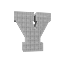 drahtgitter-texteffekt buchstabe y. 3D-Rendering png