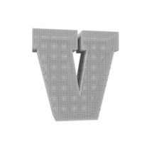 effet de texte filaire lettre v. rendu 3d png