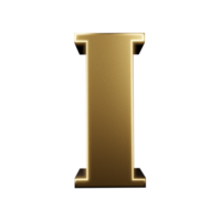 luxury text effect letter I. 3d render png