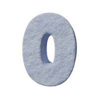 snow text effect number 0. 3d render png