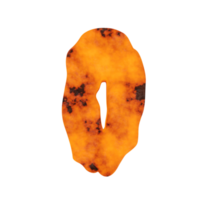 lava tekst effect brief O. 3d geven png