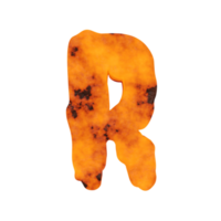 lava text effect letter R. 3d render png