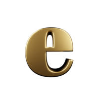 luxury text effect letter e. 3d render png