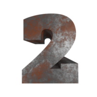 iron rusty text effect number 2. 3d render png
