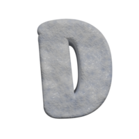 snow text effect letter D. 3d render png