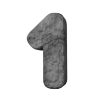 letra de efeito de texto de pedra 1. renderização 3D png