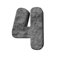 efeito de texto de pedra número 4. renderização 3D png