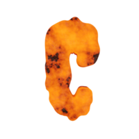 lava text effect letter C. 3d render png