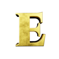 gold text effect letter L. 3d render png