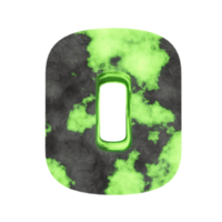 uranium text effect number 0. 3d render png
