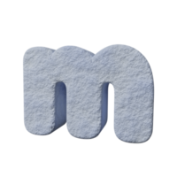 letra de efeito de texto de neve m. renderização 3D png
