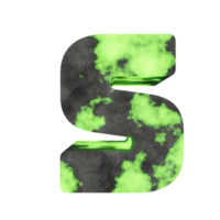 lettre d'effet de texte d'uranium s. rendu 3D png