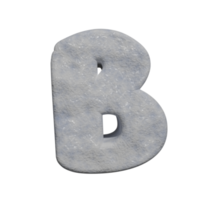 efecto de texto de nieve letra b. renderizado 3d png