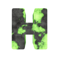 letra de efeito de texto de urânio h. renderização 3D png