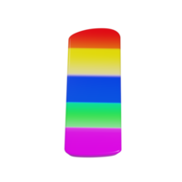 rainbow text effect letter I. 3d render png