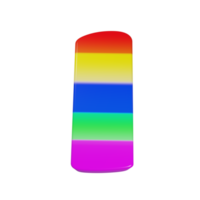 lettre d'effet de texte arc-en-ciel i. rendu 3D png