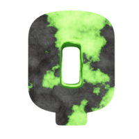 uranium text effect letter Q. 3d render png